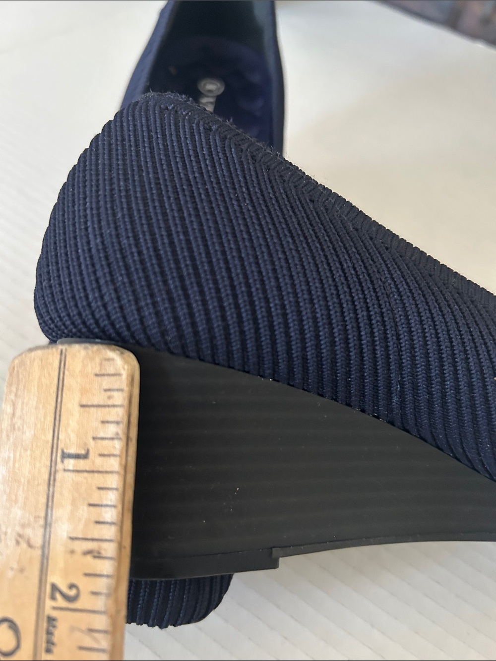 Vivaia Navy Ribbed Knit Wedge Pumps - Picture 12 of 12